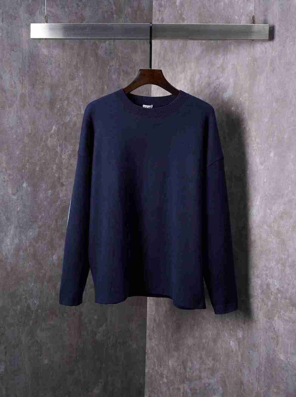 Loewe Navy Crew Neck Knit Sweater